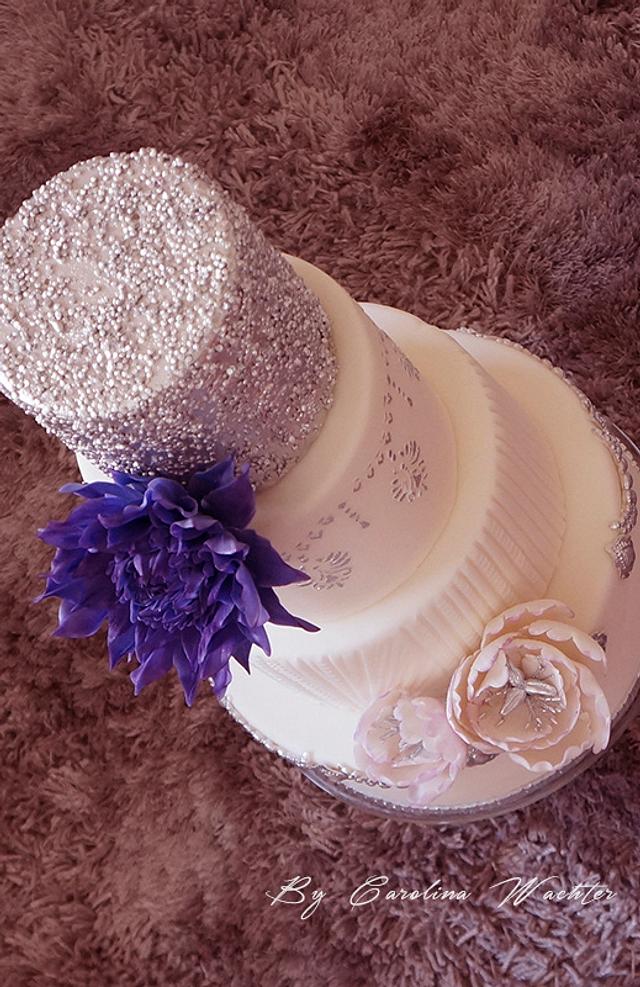 Silver Wedding cake 