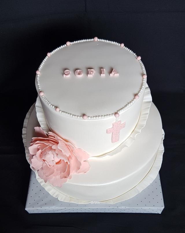 Elegant Christening Cake Cake By Tirki Cakesdecor