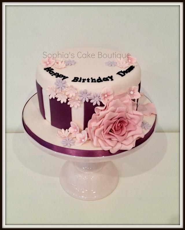 Pink Rose Cake - Decorated Cake by Sophia's Cake Boutique - CakesDecor