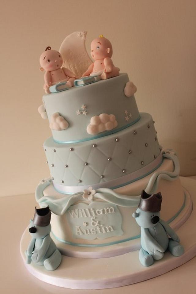 Boys 3 tier christening cake - Decorated Cake by - CakesDecor