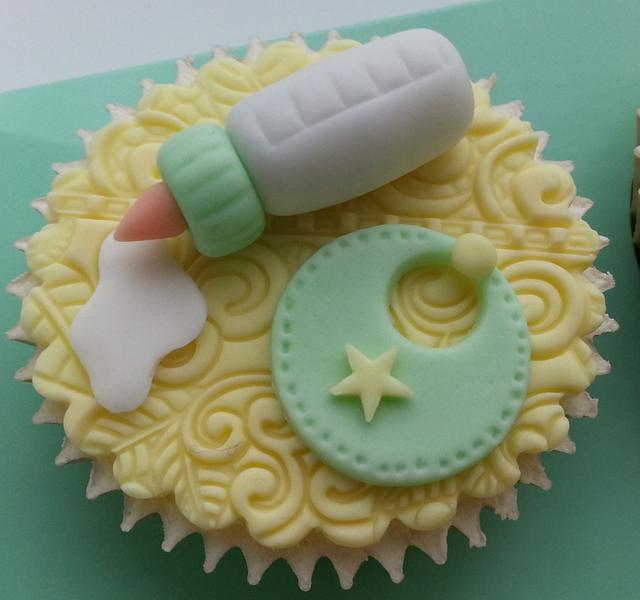 Gender Neutral Baby Shower Cupcakes Cake by Elaine's CakesDecor