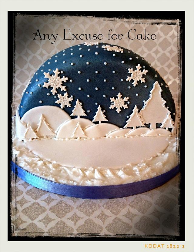 snow globe - Decorated Cake by Any Excuse for Cake - CakesDecor