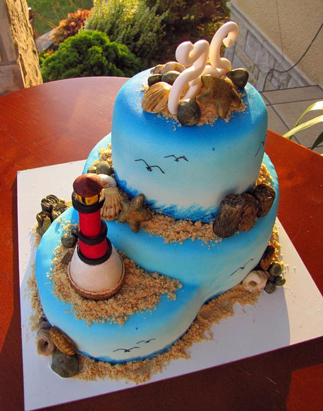 Sea coast cake - Cake by Ania - CakesDecor