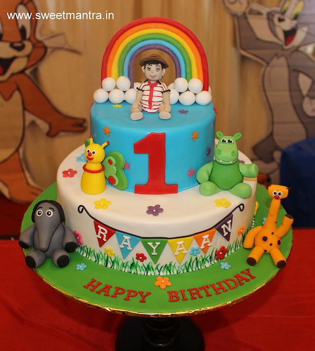 Baby TV theme 2 tier cake for boys 1st birthday - cake by ...