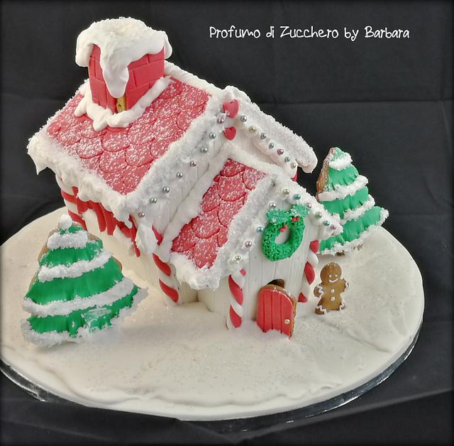 Gingerbread Christmas house - Decorated Cake by Barbara - CakesDecor