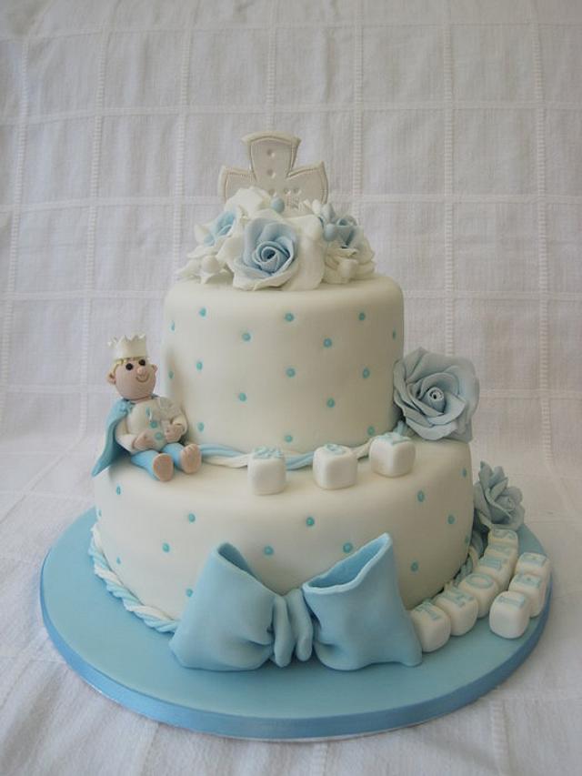 Boys Christening cake - Decorated Cake by Keeley Cakes - CakesDecor