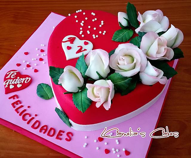 RED HEART CAKE - Decorated Cake by Camelia - CakesDecor