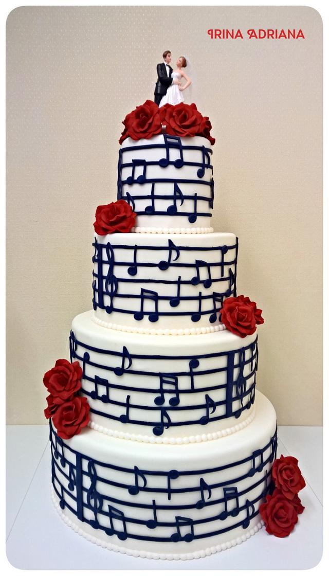 Custom Wedding Cake Topper Music Note Heart Topper