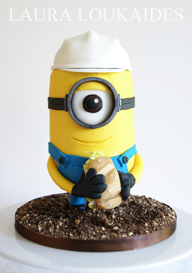 Construction Minion Cake