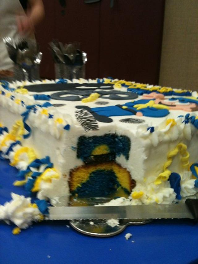 Blue and Gold Spy cake