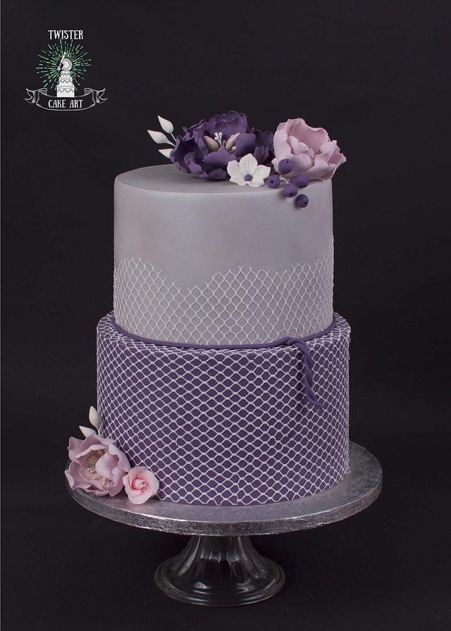 Purple flower cake