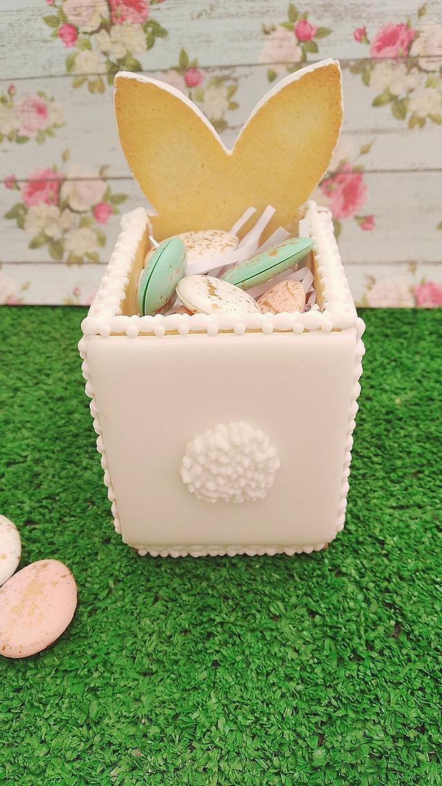 3-D Easter Bunny cookie box 
