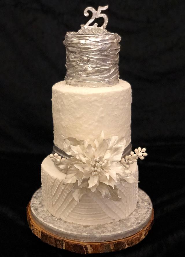 Silver wedding cake Decorated Cake by Nedina CakesDecor