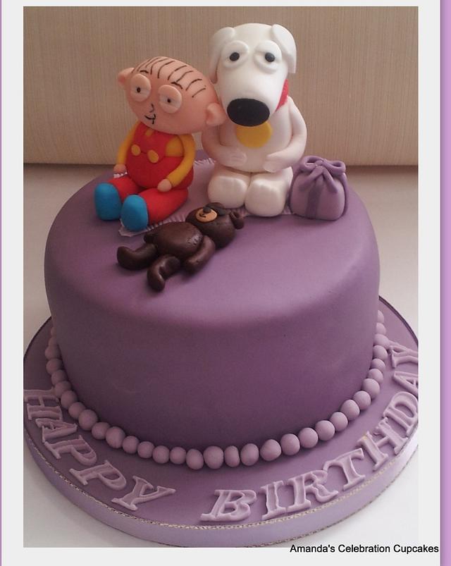 Stewie and Brian Griffin at a Birthday Party - Decorated - CakesDecor