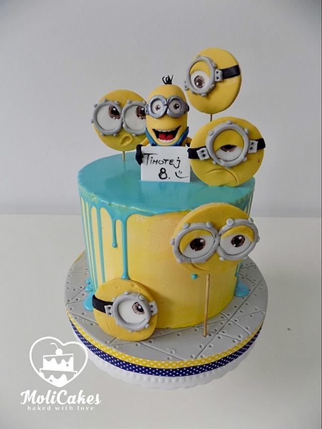 Minion drip cake - Decorated Cake by MOLI Cakes - CakesDecor