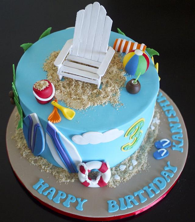 Beach theme cake - Cake by Partymatecakes - CakesDecor