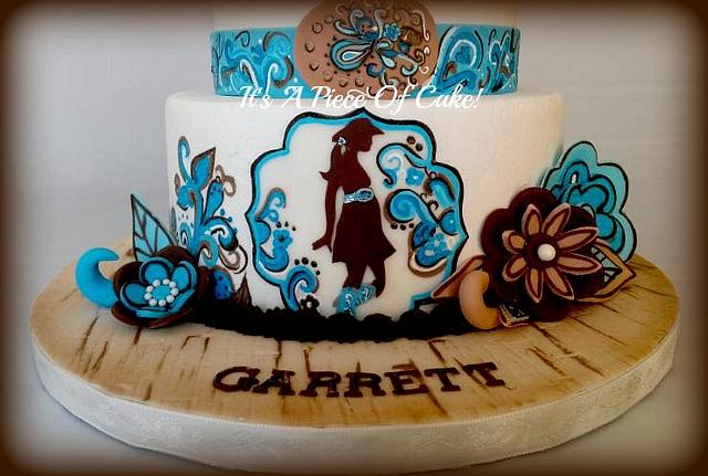 Western Themed Cowgirl Baby Shower Cake
