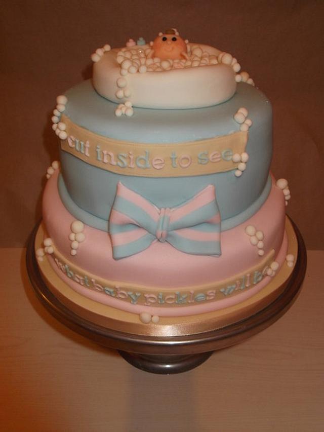 Baby Reveal cake - cake by Tracey - CakesDecor