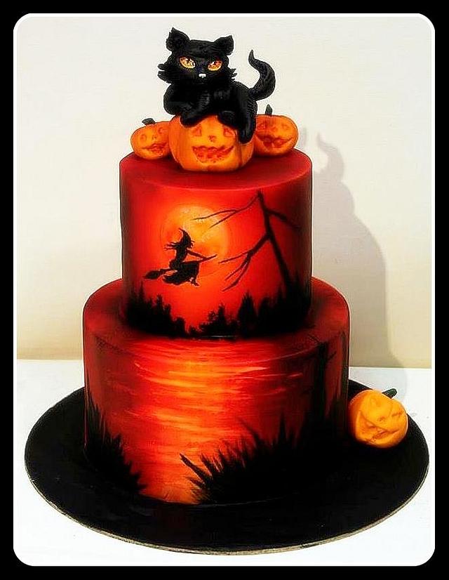 Halloween Cake Decorated Cake By House Of Cakes Dubai CakesDecor