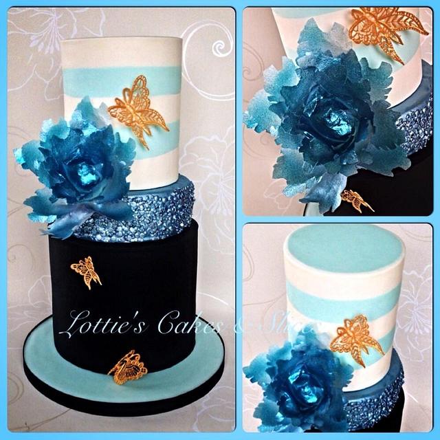 Ice Blue Wedding Cake. - Decorated Cake by Lotties Cakes - CakesDecor