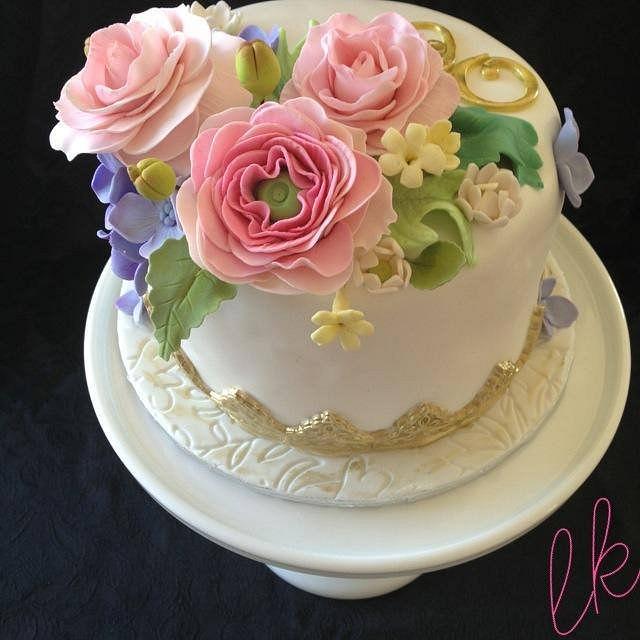 Flowers to celebrate 90 years young - Decorated Cake by - CakesDecor