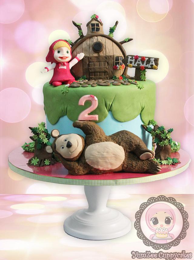 Masha and Bear - Decorated Cake by YumZee_Cuppycakes - CakesDecor