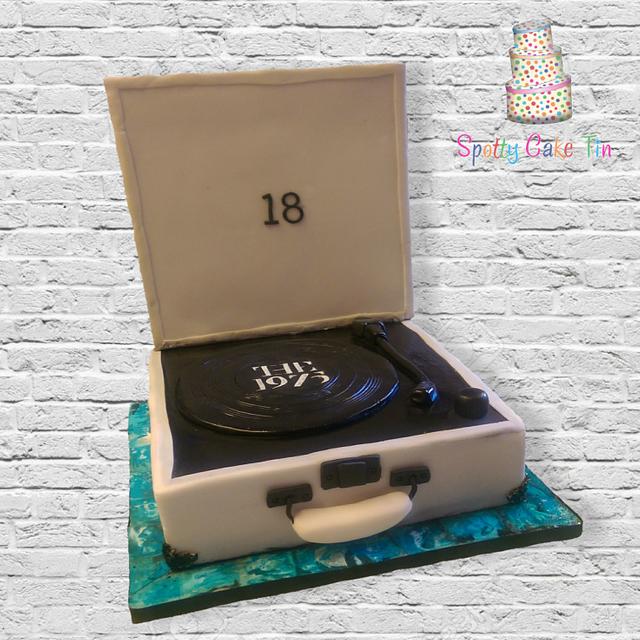 Vintage vinyl record player cake Decorated Cake by CakesDecor