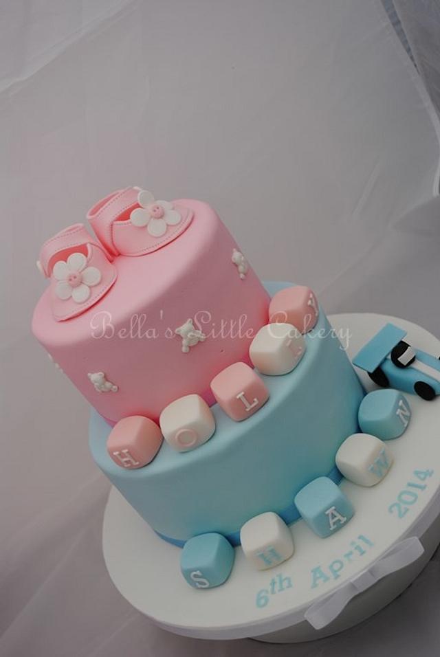Joint Christening Cake Cake by Bella's Little Cakery CakesDecor