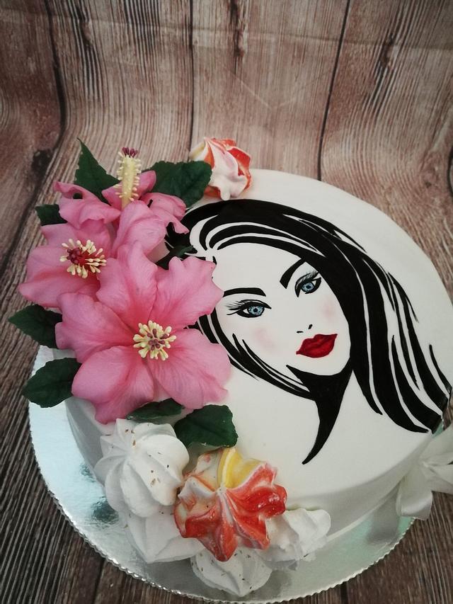 The Lady of hibiscus - Decorated Cake by Galito - CakesDecor