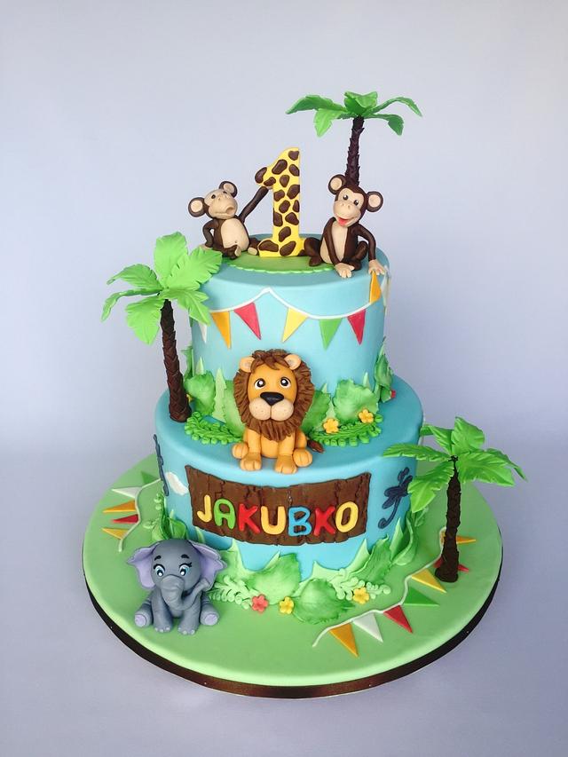 Jungle birthday Cake - Decorated Cake by Stef and Carla - CakesDecor