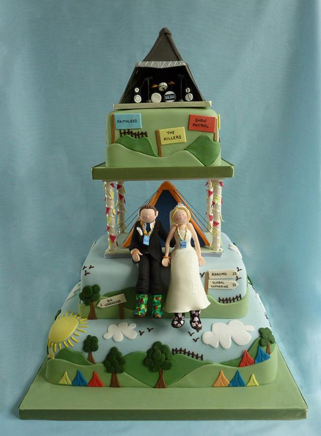 Glastonbury Festival Wedding Cake - Decorated Cake By - Cakesdecor