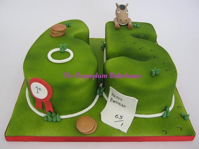 Horse Racing Themed 65th Birthday Cake Cake By Sam Cakesdecor