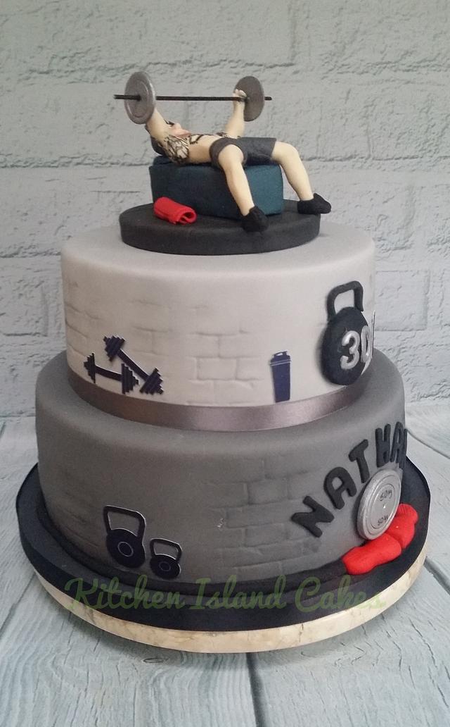 Gym lovers 30th - Cake by Kitchen Island Cakes - CakesDecor