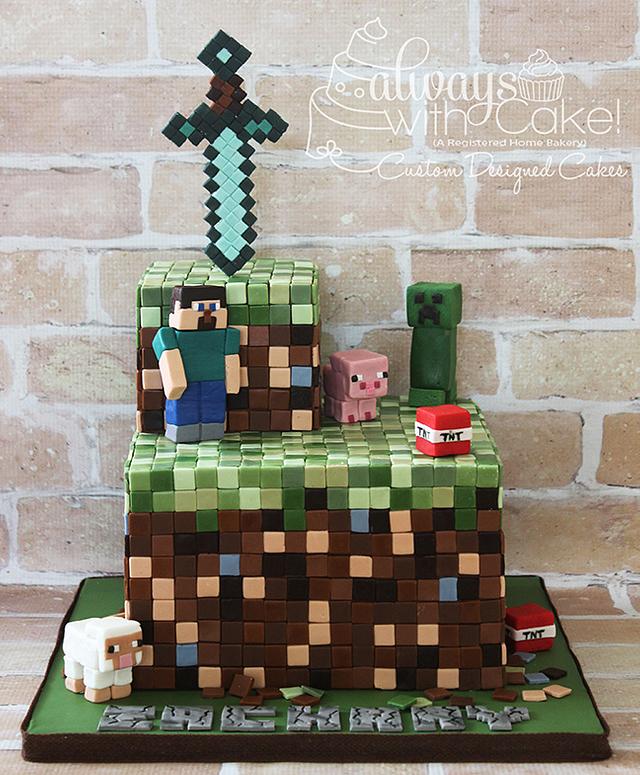 Minecraft Cake - Decorated Cake By Alwayswithcake - Cakesdecor