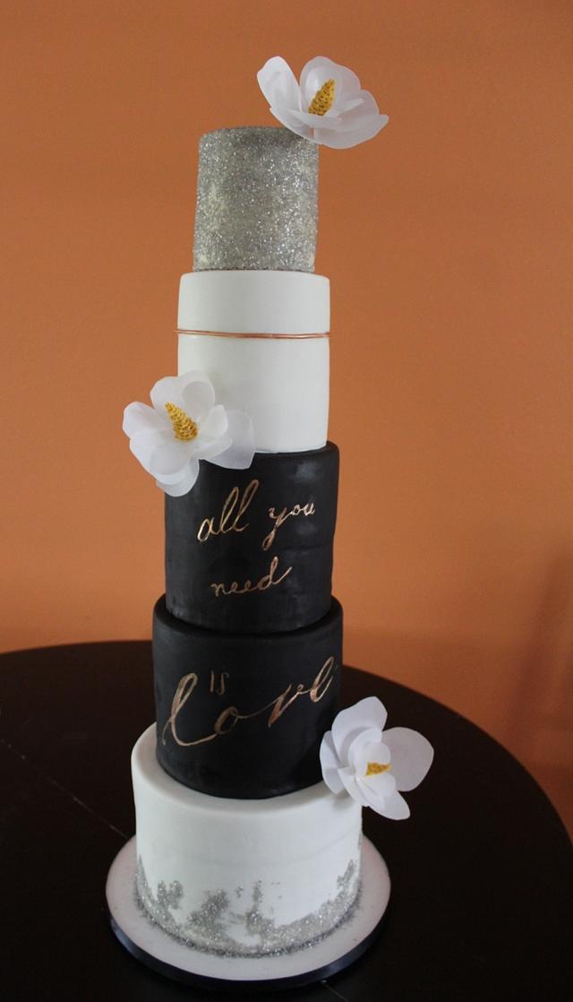 Mixed Metals Wedding Cake - Cake by The Little Caker - CakesDecor