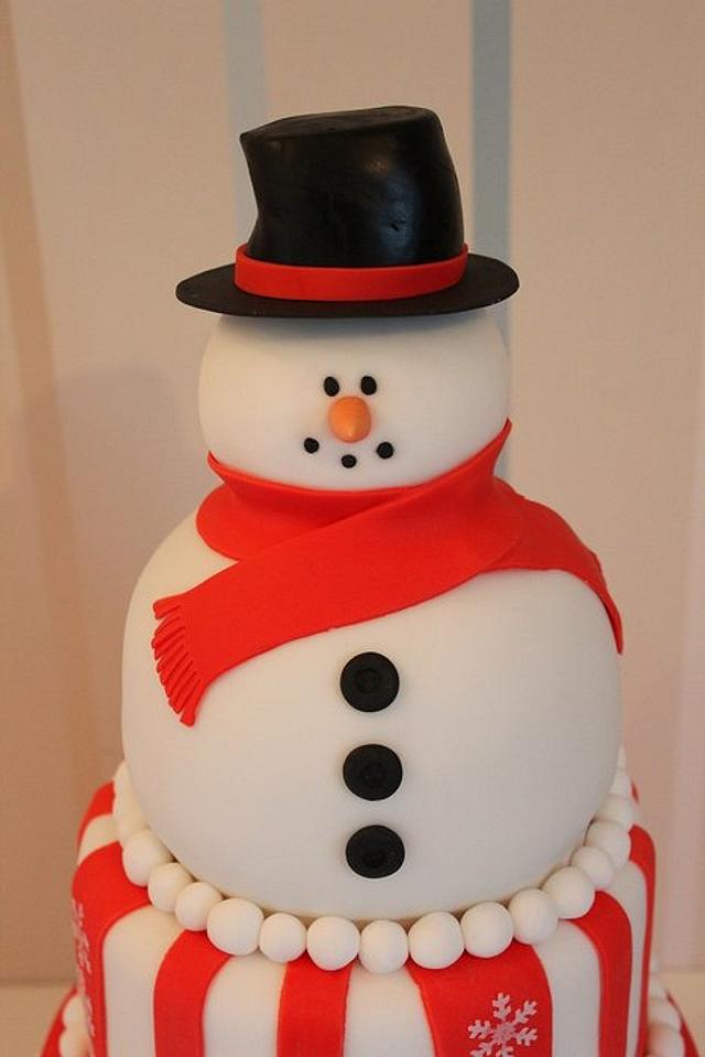 Snowman Christmas 4 tier Cake - Cake by Strawberry Lane - CakesDecor