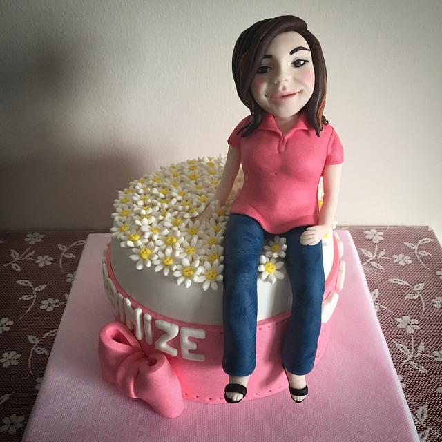 A Girl On Flowers Decorated Cake By Pinar Aran Cakesdecor 