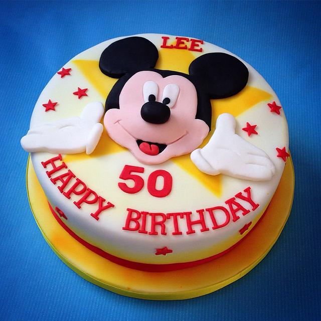 Simple Mickey Cake Decorated Cake by Caron Eveleigh CakesDecor