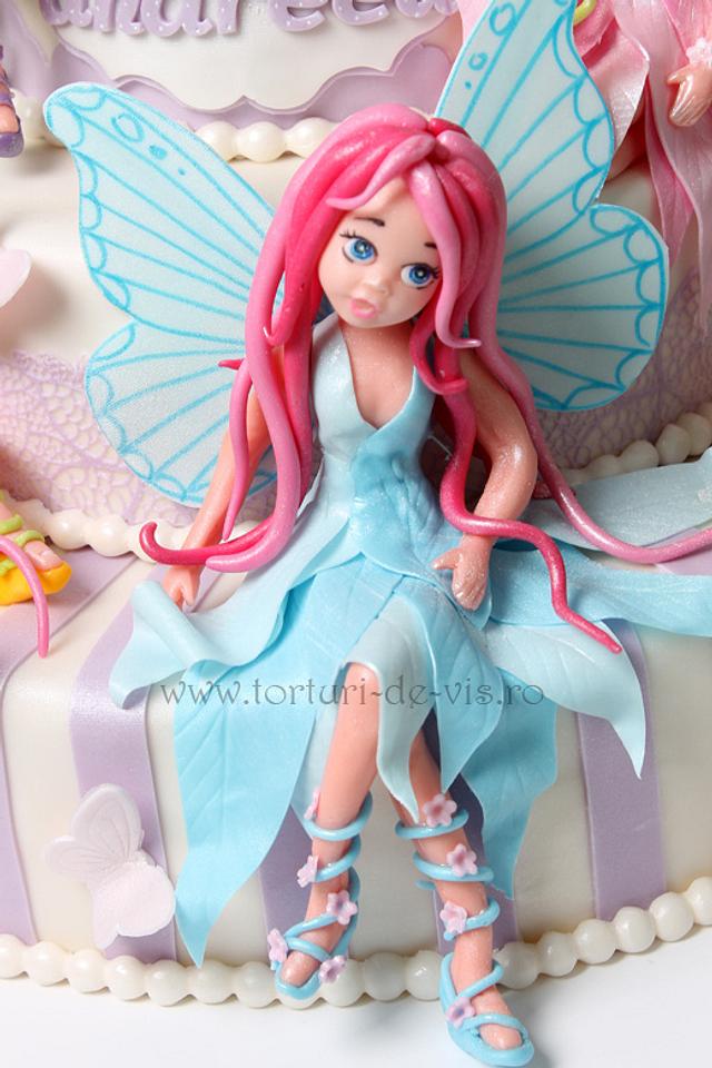 Christening cake with fairies - Cake by Viorica Dinu - CakesDecor