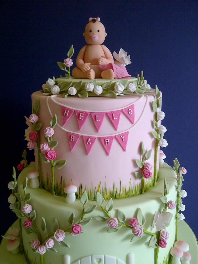 Enchanted Garden Baby Shower Cake