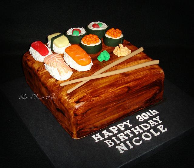 Sushi Birthday - Decorated Cake by Slice of Sweet Art - CakesDecor