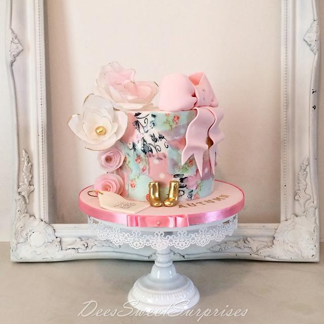 Decoupage birthday cake - Decorated Cake by Dee - CakesDecor