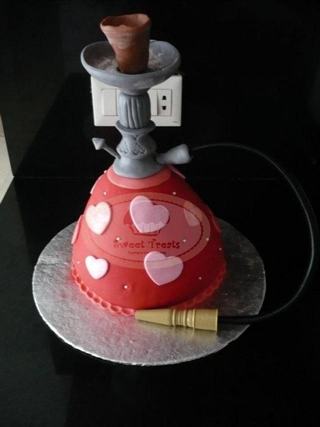 valentine hookah cake Decorated Cake by maha CakesDecor