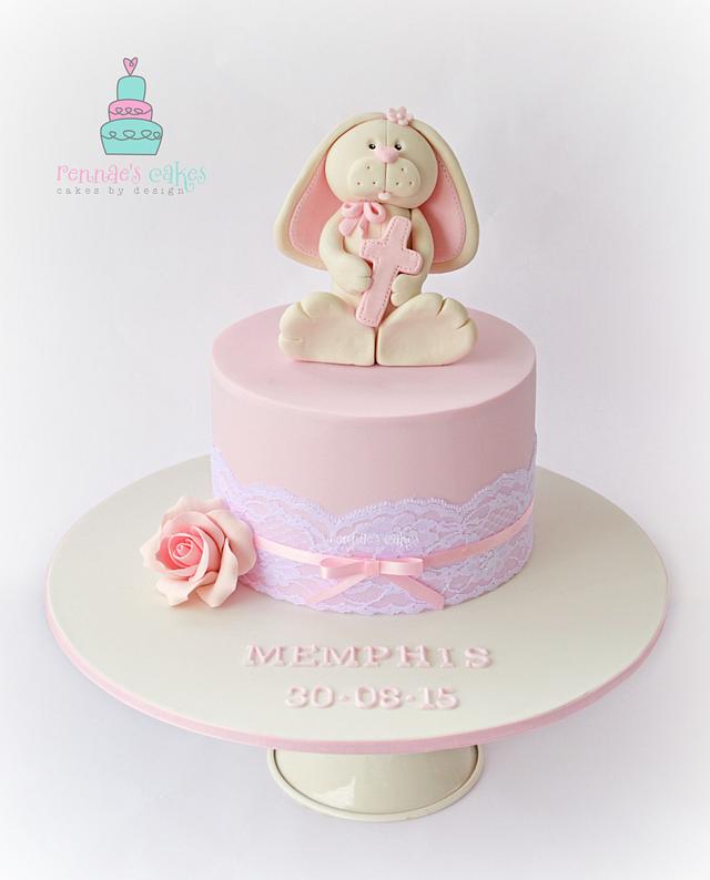 Bunny Baptism Cake By Cakes By Design Cakesdecor