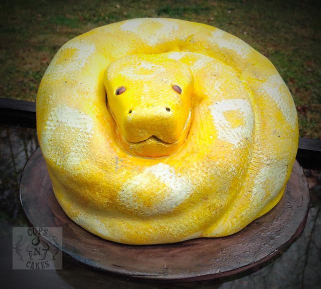 albino python snake cake