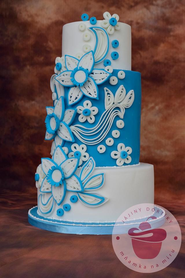 Floral Quilling cake Decorated Cake by Jana CakesDecor