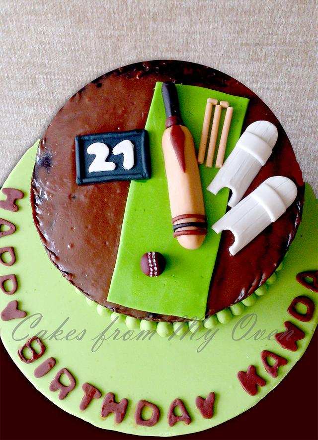 Cricket Themed Chocolate Ganache Cake! - Cake by Chandana - CakesDecor