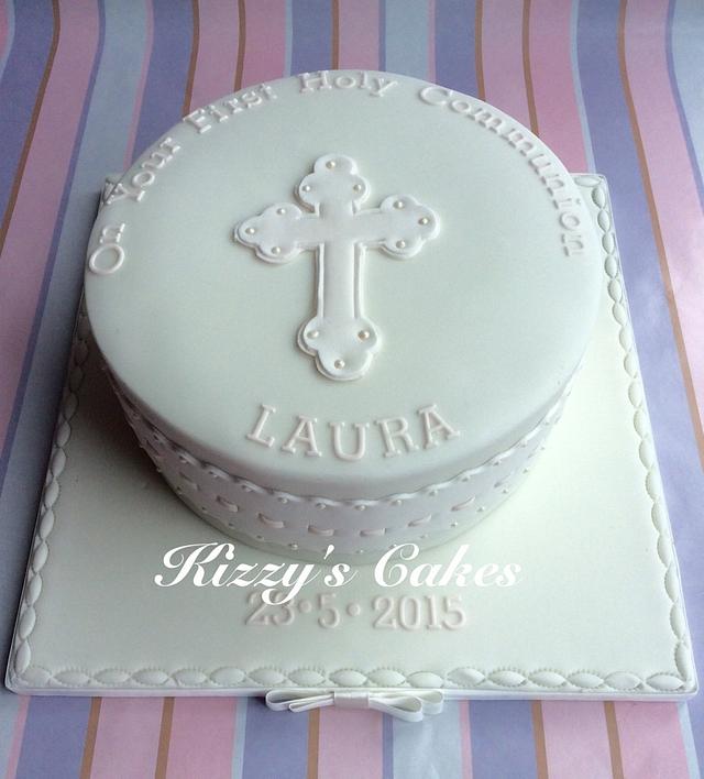 Traditional Communion Cake - Decorated Cake by K Cakes - CakesDecor