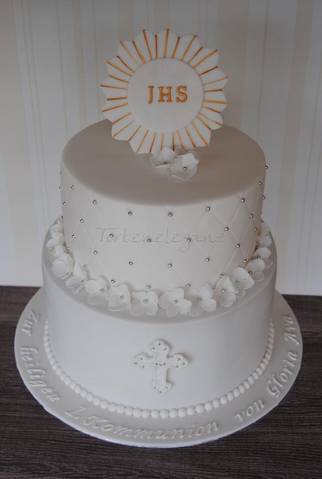 White Communion Cake 