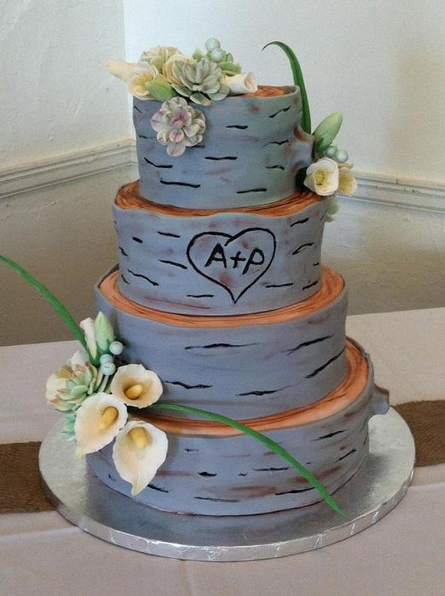 Woodland Wedding Cake Decorated Cake By Becky Cakesdecor 0247